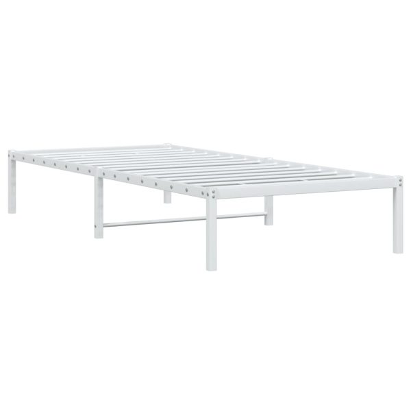 Estrutura de cama metal 90x190 cm branco - Image 3