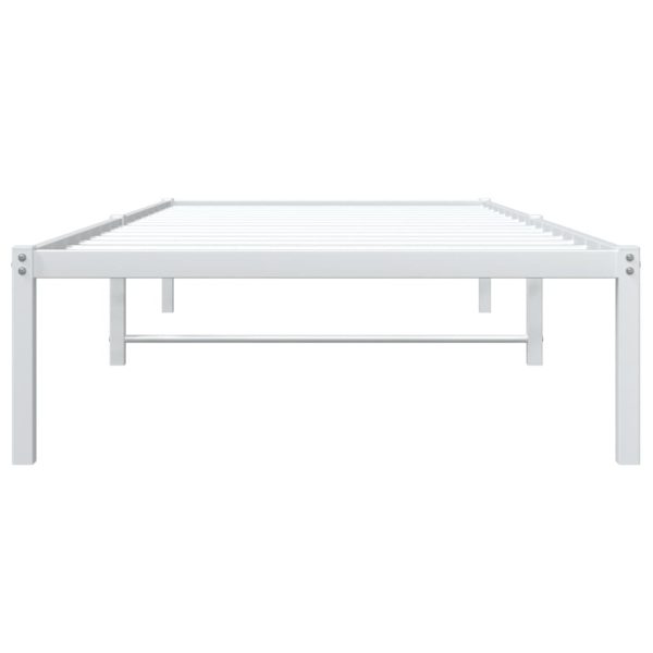 Estrutura de cama metal 90x190 cm branco - Image 4