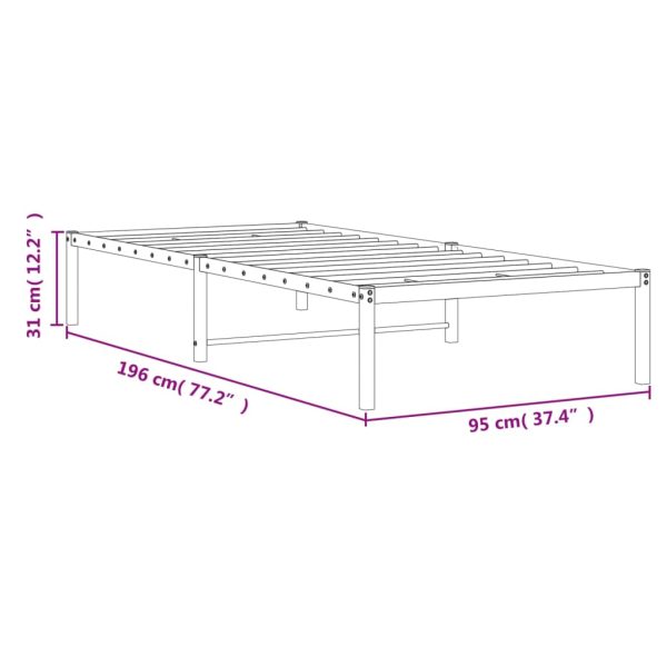 Estrutura de cama metal 90x190 cm branco - Image 8