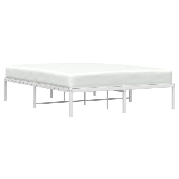 Estrutura de cama 140x200 cm metal branco - Image 2