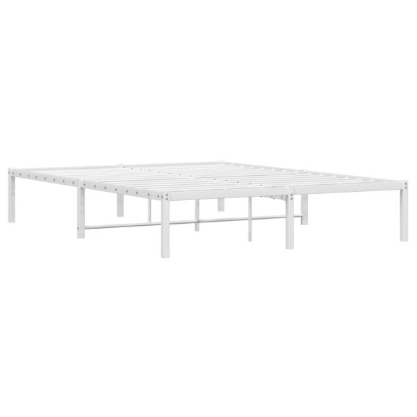 Estrutura de cama 140x200 cm metal branco - Image 3
