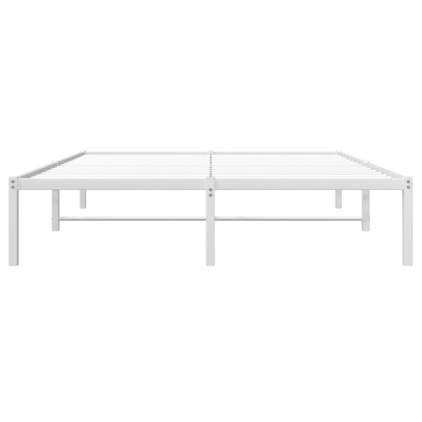 Estrutura de cama 140x200 cm metal branco - Image 4
