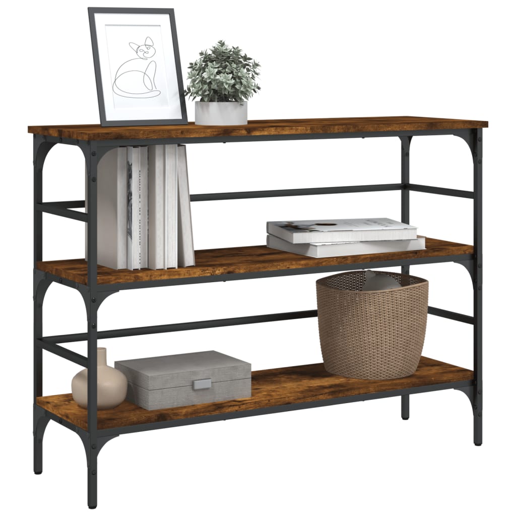 Mesa consola 100x32x75 cm derivados de madeira carvalho fumado - Image 3