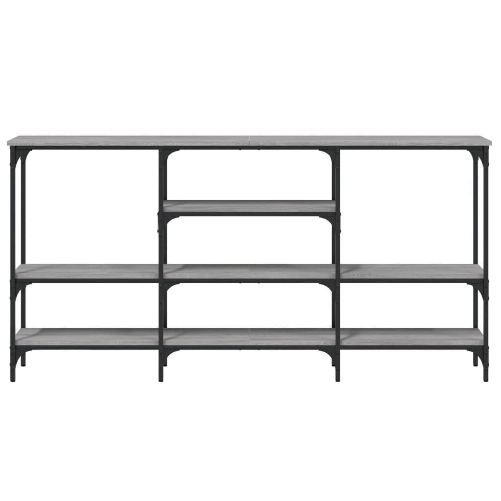 Mesa consola 160x29x80 cm derivados de madeira cinzento sonoma - Image 4