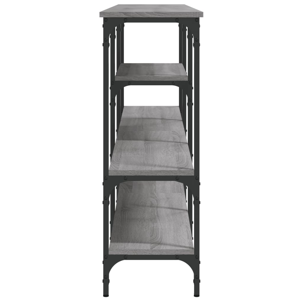 Mesa consola 160x29x80 cm derivados de madeira cinzento sonoma - Image 5
