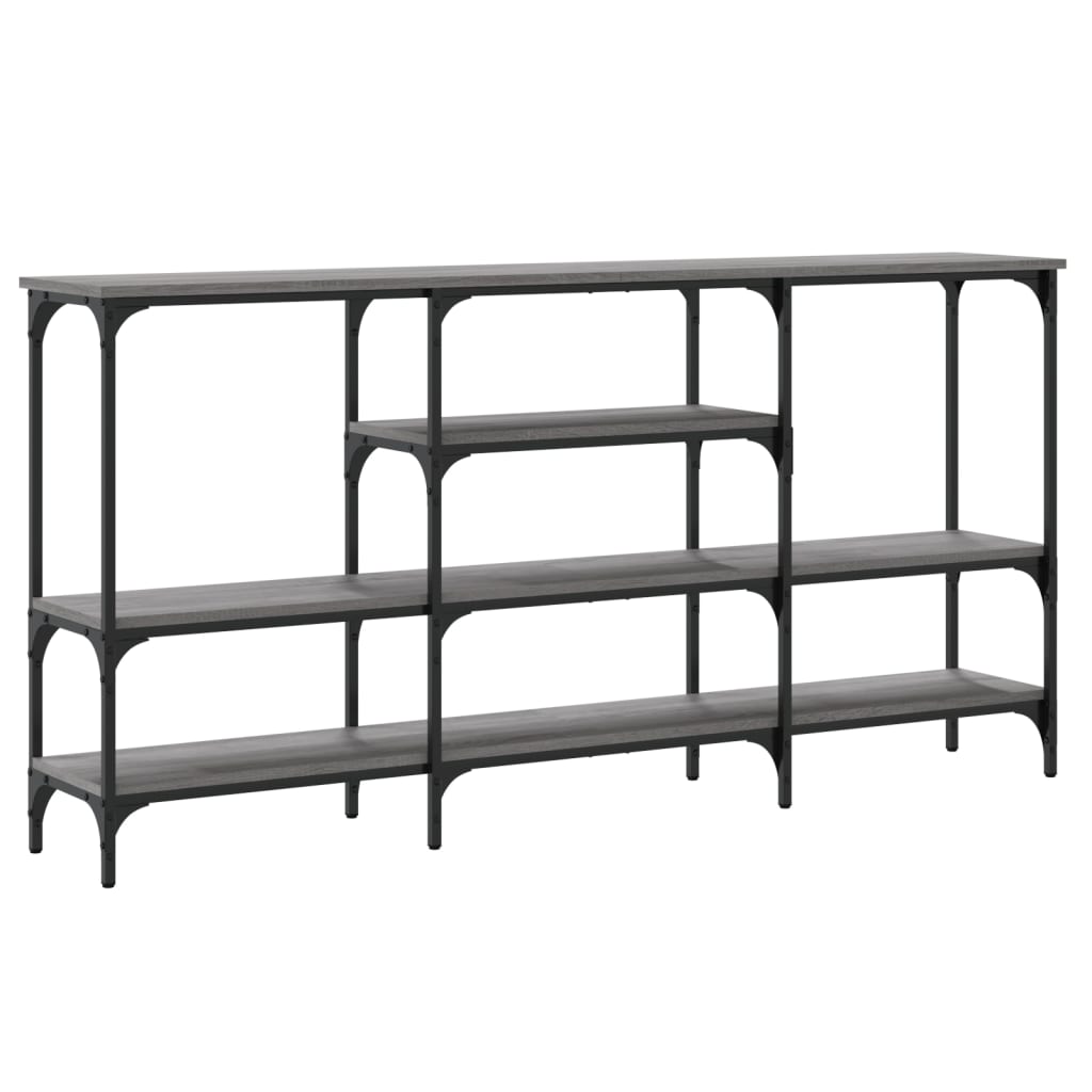 Mesa consola 160x29x80 cm derivados de madeira cinzento sonoma - Image 6