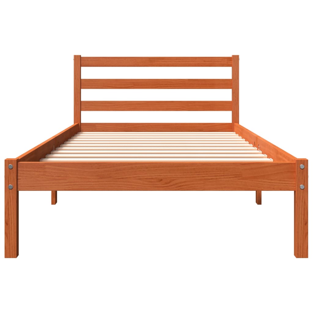 Cama sem colchão 90x200 cm pinho maciço castanho-mel - Image 3