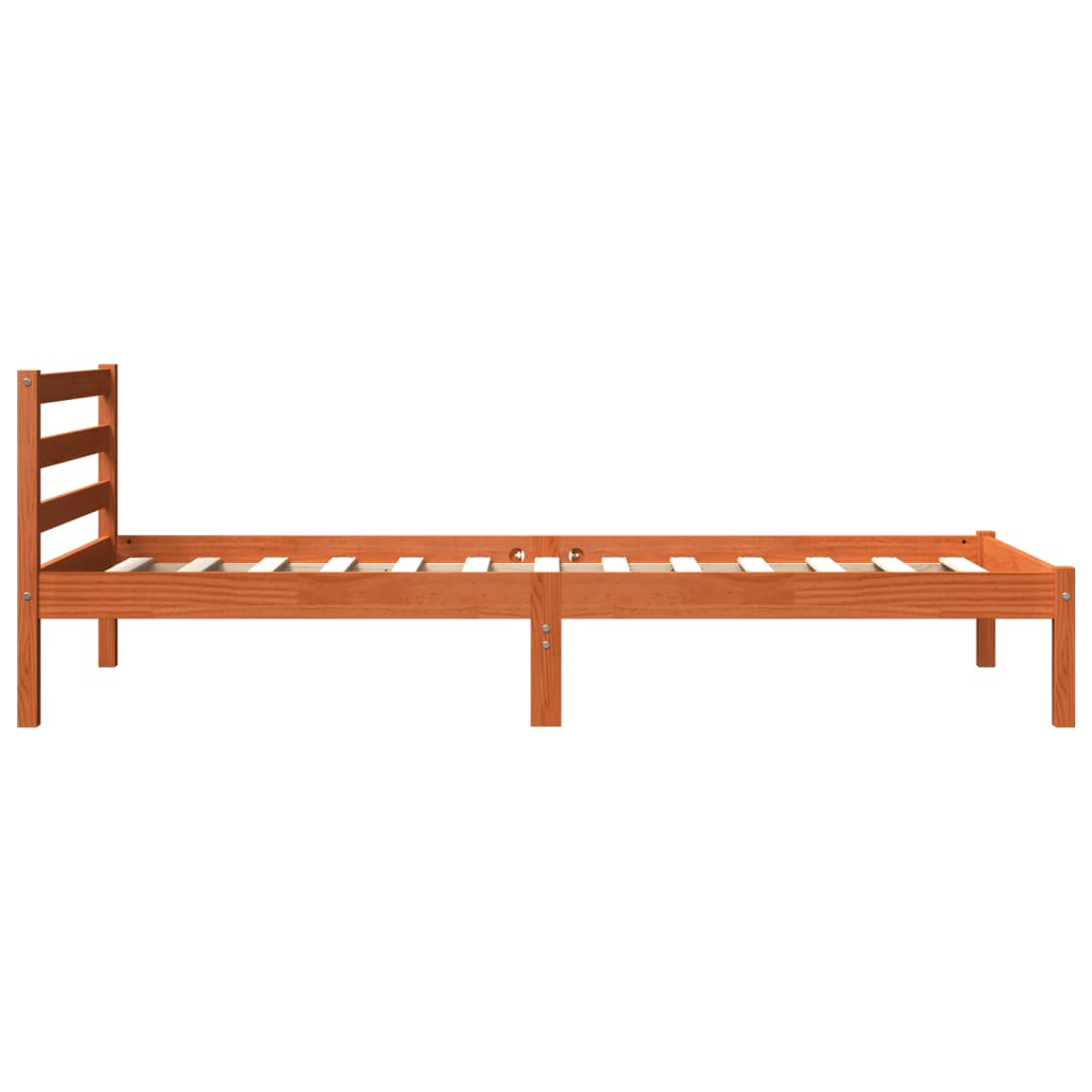 Cama sem colchão 90x200 cm pinho maciço castanho-mel - Image 4