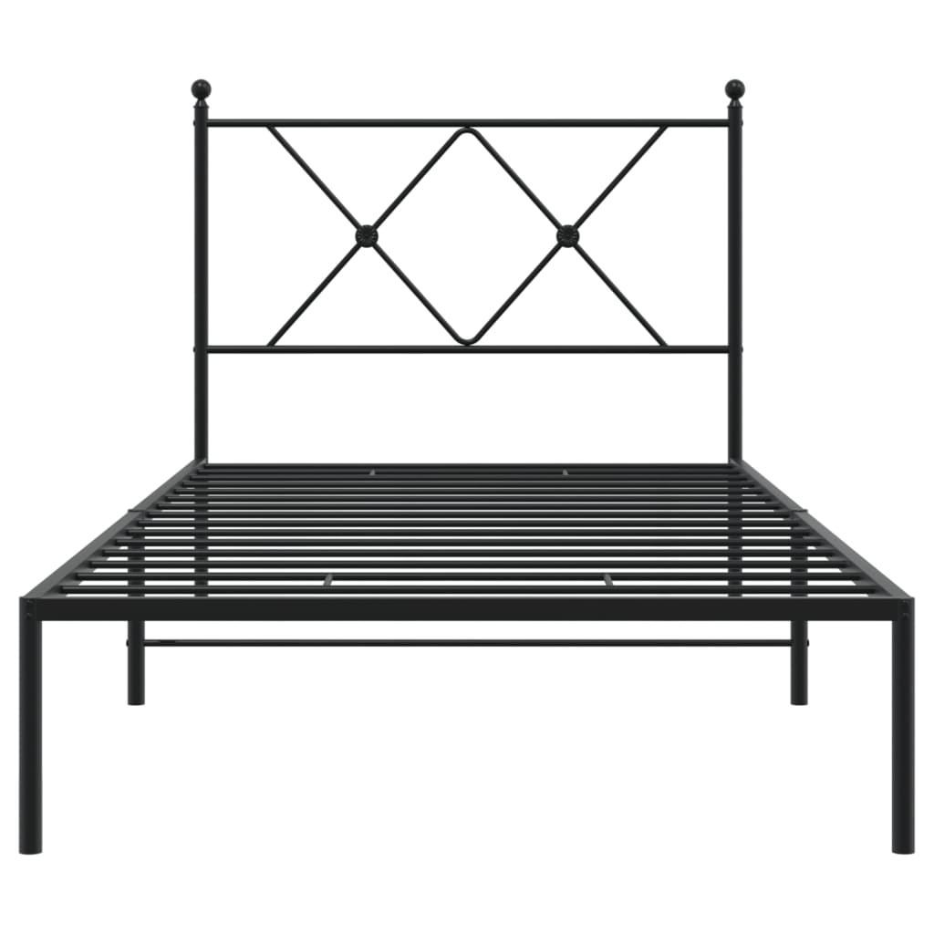 Estrutura de cama com cabeceira 90x200 cm metal preto - Image 3