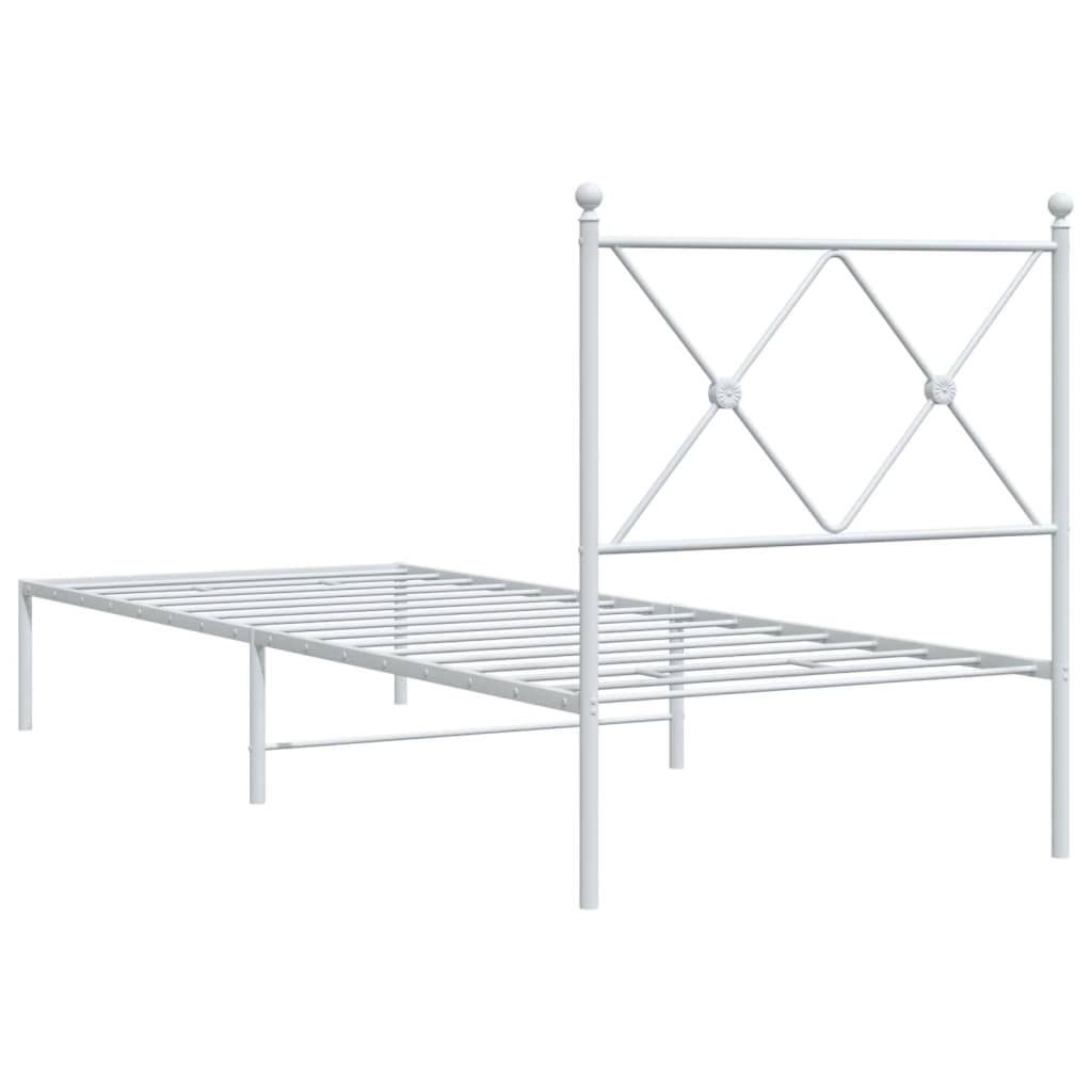 Estrutura de cama com cabeceira 80x200 cm metal branco - Image 5
