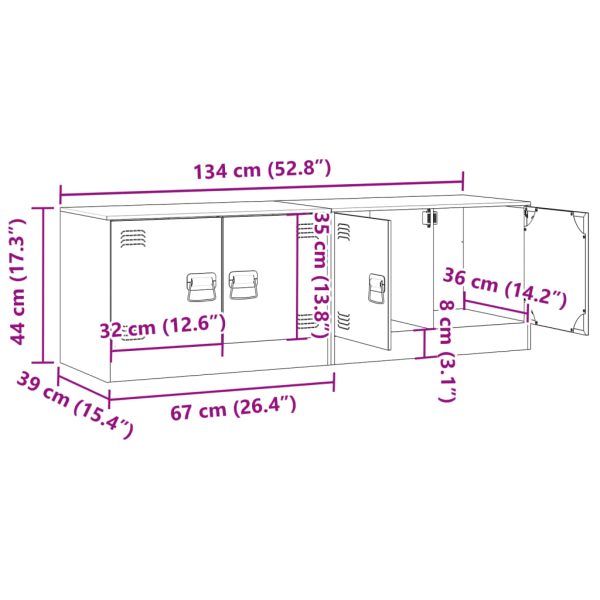Móveis de TV 2 pcs 67x39x44 cm aço rosa - Image 11