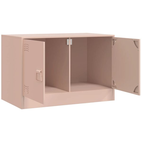 Móveis de TV 2 pcs 67x39x44 cm aço rosa - Image 6