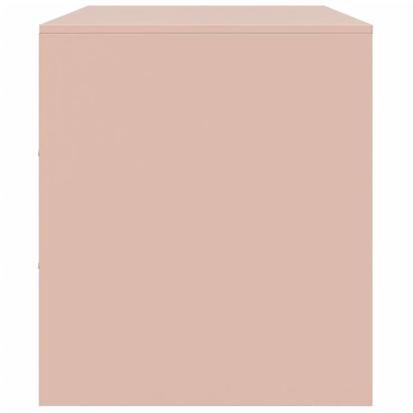 Móveis de TV 2 pcs 67x39x44 cm aço rosa - Image 7
