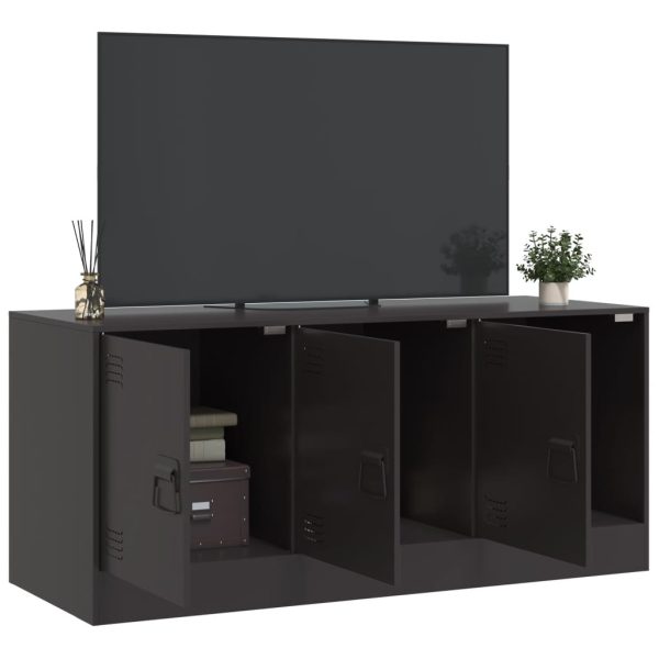 Móvel de TV 99x39x44 aço preto - Image 3