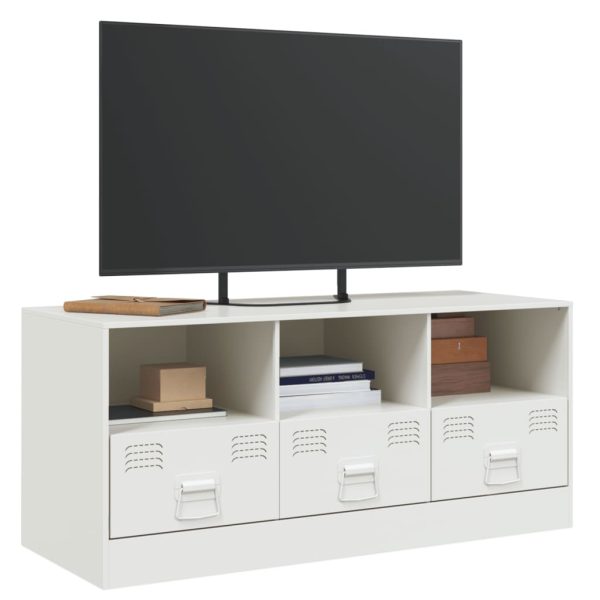 Móvel de TV 99x39x44 cm aço branco - Image 3