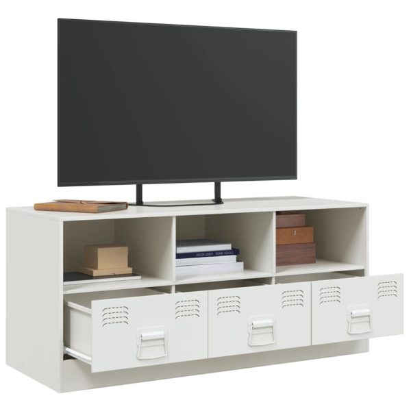 Móvel de TV 99x39x44 cm aço branco - Image 4