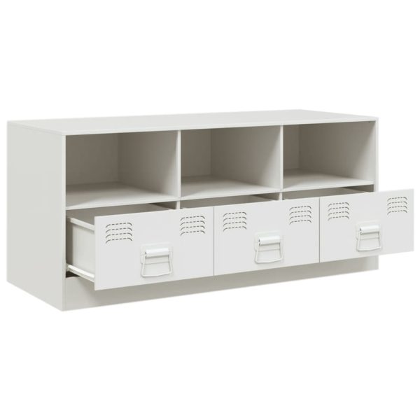 Móvel de TV 99x39x44 cm aço branco - Image 6