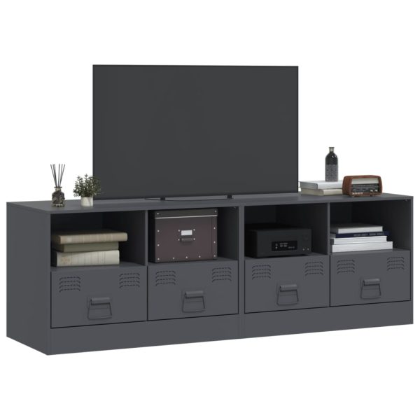 Móveis de TV 2 pcs 67x39x44 cm aço antracite - Image 2