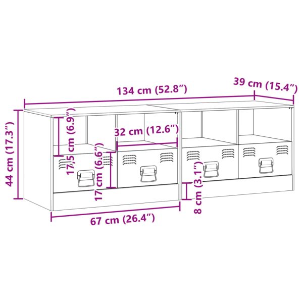 Móveis de TV 2 pcs 67x39x44 cm aço antracite - Image 11