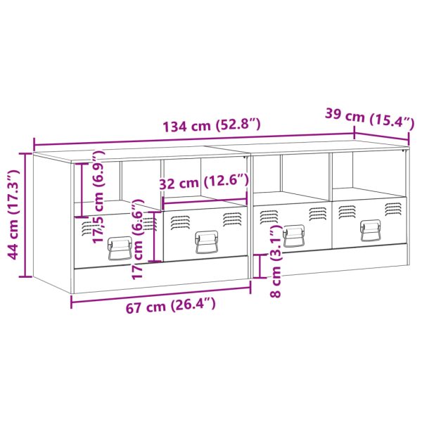 Móveis de TV 2 pcs 67x39x44 cm aço branco - Image 11