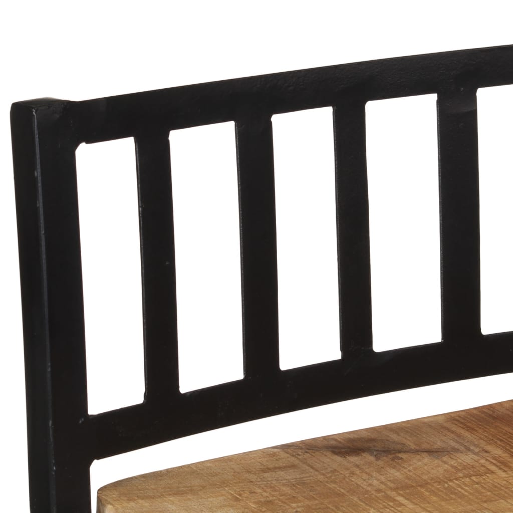 7 pcs conj. de bar madeira de mangueira áspera maciça e metal - Image 11