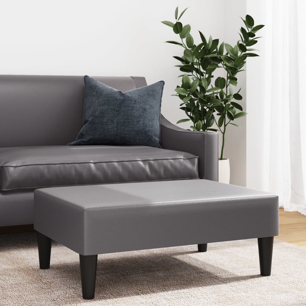 Apoio de pés 77x55x31 cm couro artificial cinza - Image 2