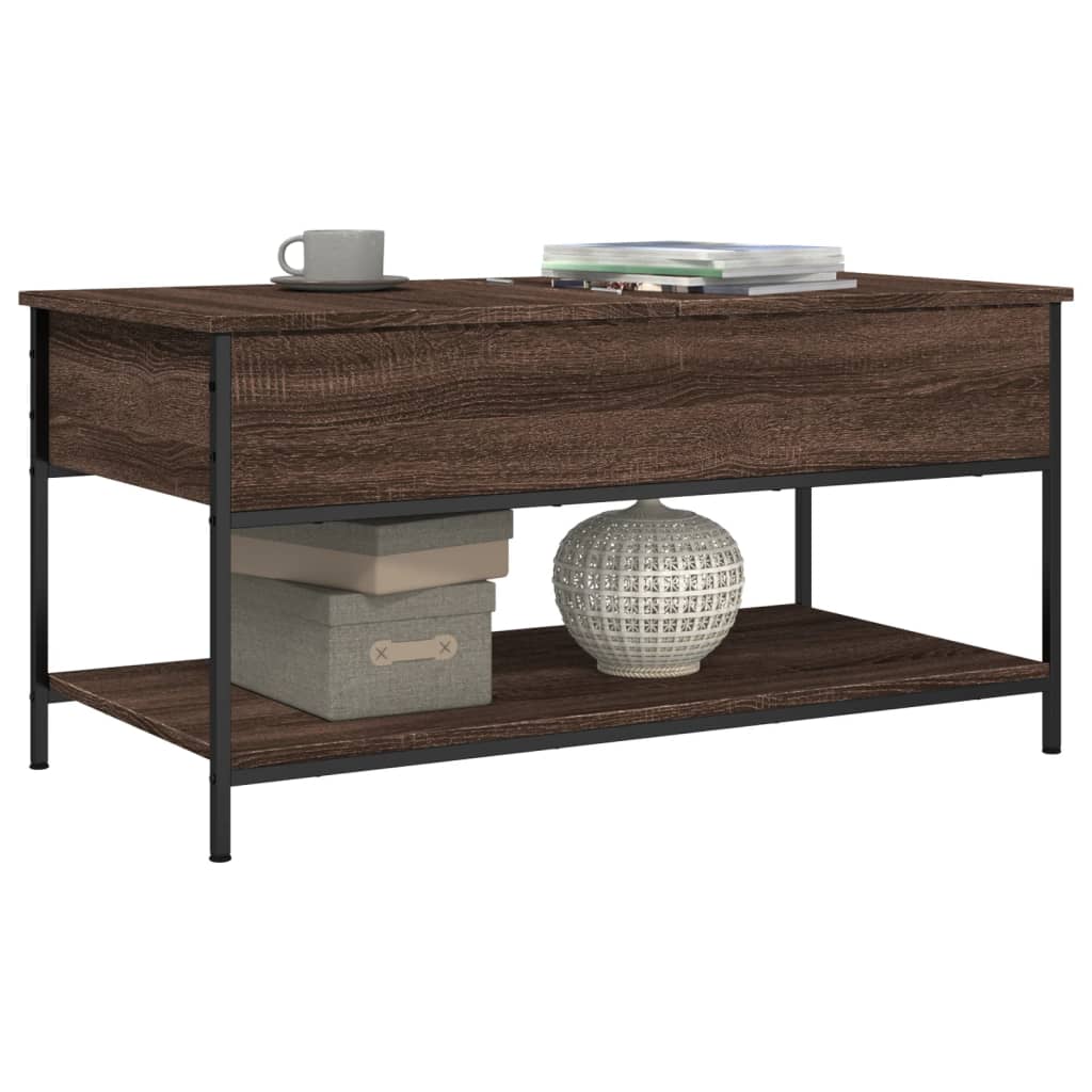 Mesa centro 100x50x50 cm deriv. madeira/metal carvalho castanho - Image 3