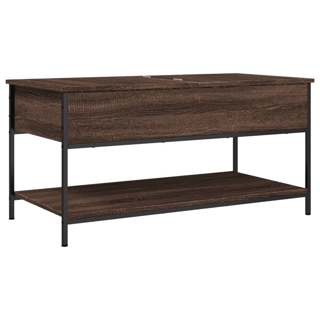 Mesa centro 100x50x50 cm deriv. madeira/metal carvalho castanho - Image 6