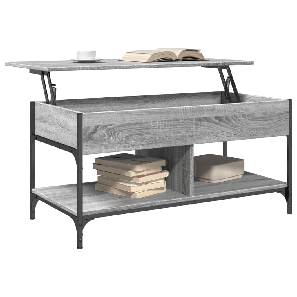 Mesa de centro 100x50x50cm deriv. madeira/metal cinzento sonoma - Image 3