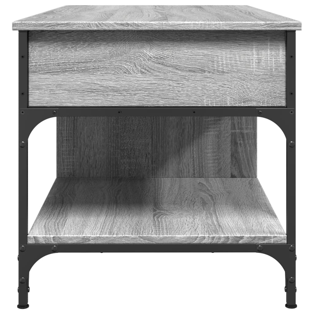 Mesa de centro 100x50x50cm deriv. madeira/metal cinzento sonoma - Image 5