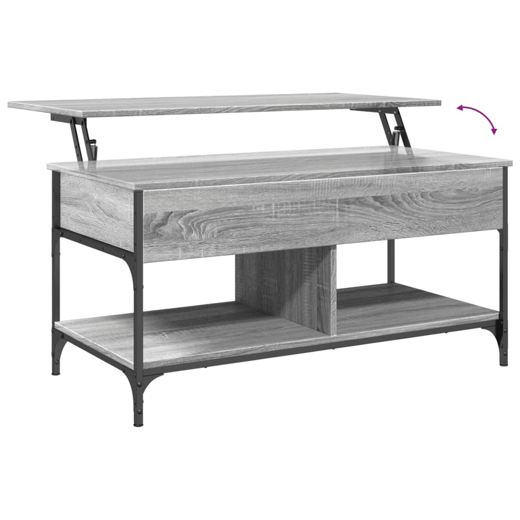 Mesa de centro 100x50x50cm deriv. madeira/metal cinzento sonoma - Image 7