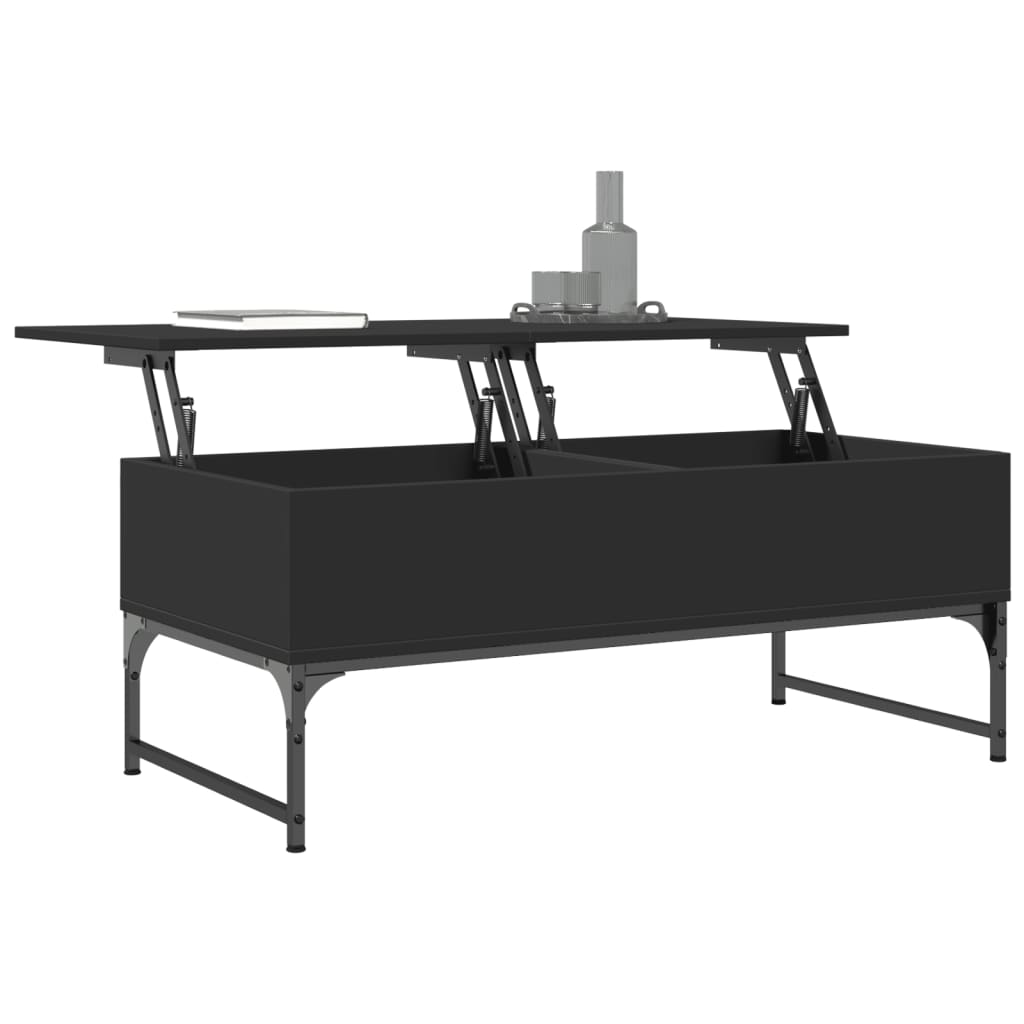 Mesa de centro 100x50x40 cm derivados de madeira/metal preto - Image 3