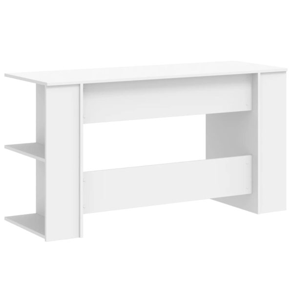 Secretária 140x50x75 cm derivados de madeira branco - Image 5