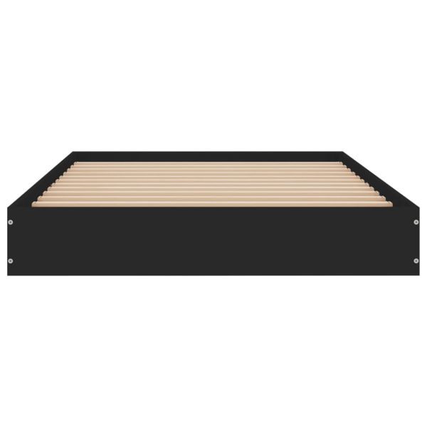 Estrutura de cama 100x200 cm derivados de madeira preto - Image 3