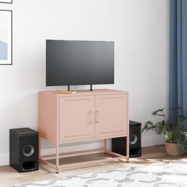 Móvel de TV 68,5x39x60,5 cm aço rosa - Image 2
