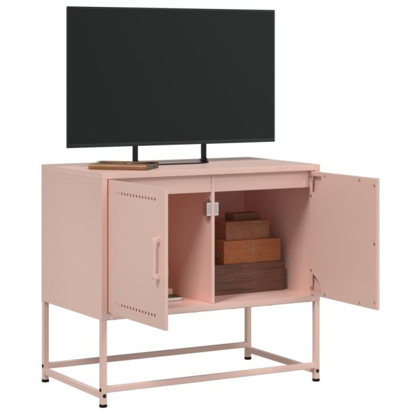 Móvel de TV 68,5x39x60,5 cm aço rosa - Image 4