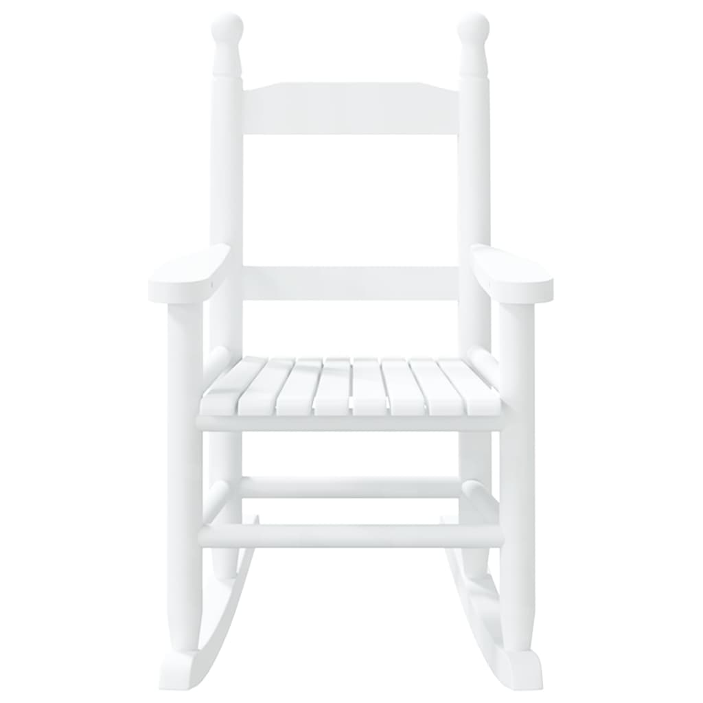 Cadeiras de baloiço infantis 2 pcs álamo maciço branco - Image 3