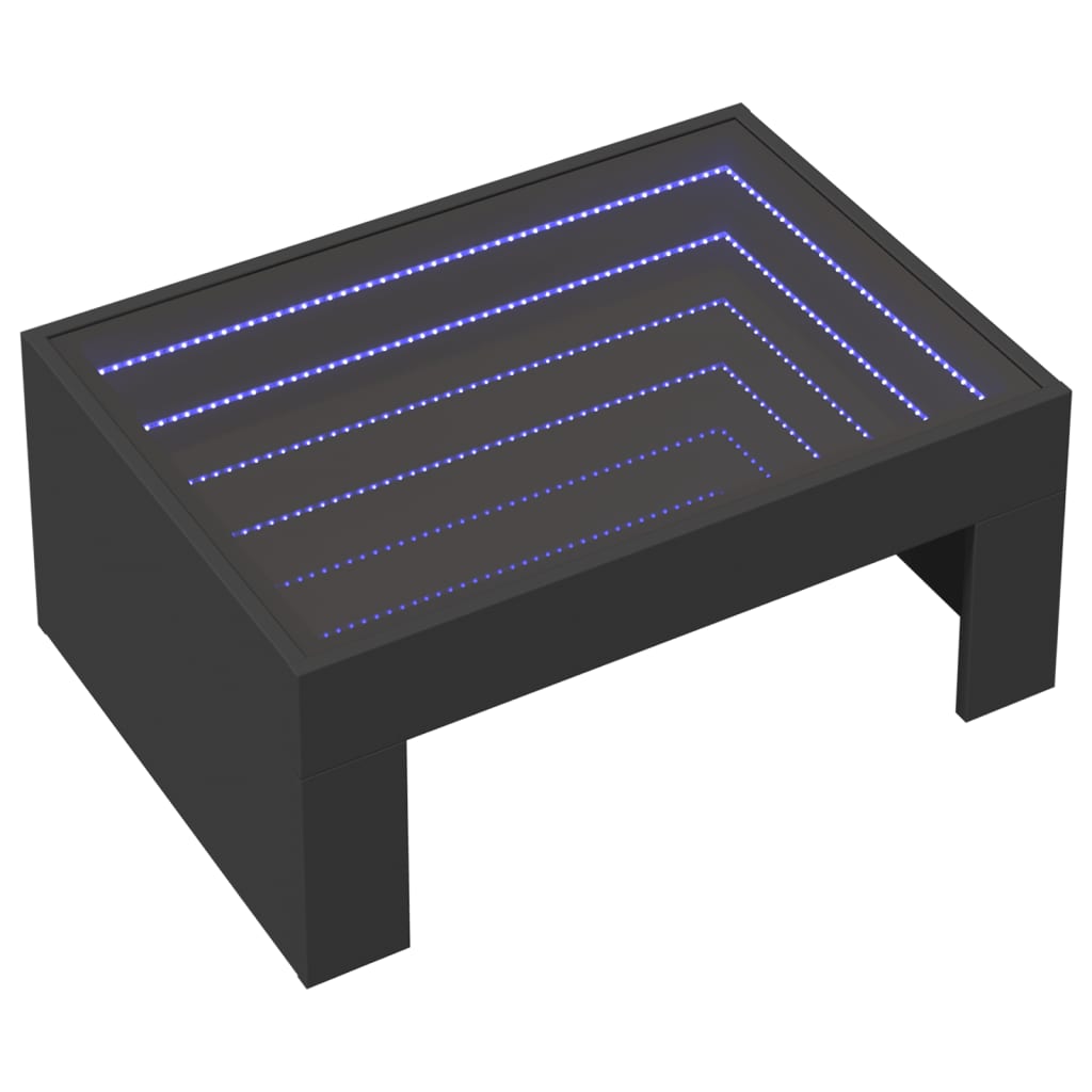 Mesa de centro luzes LED Infinity 70x50x30 cm preto - Image 2