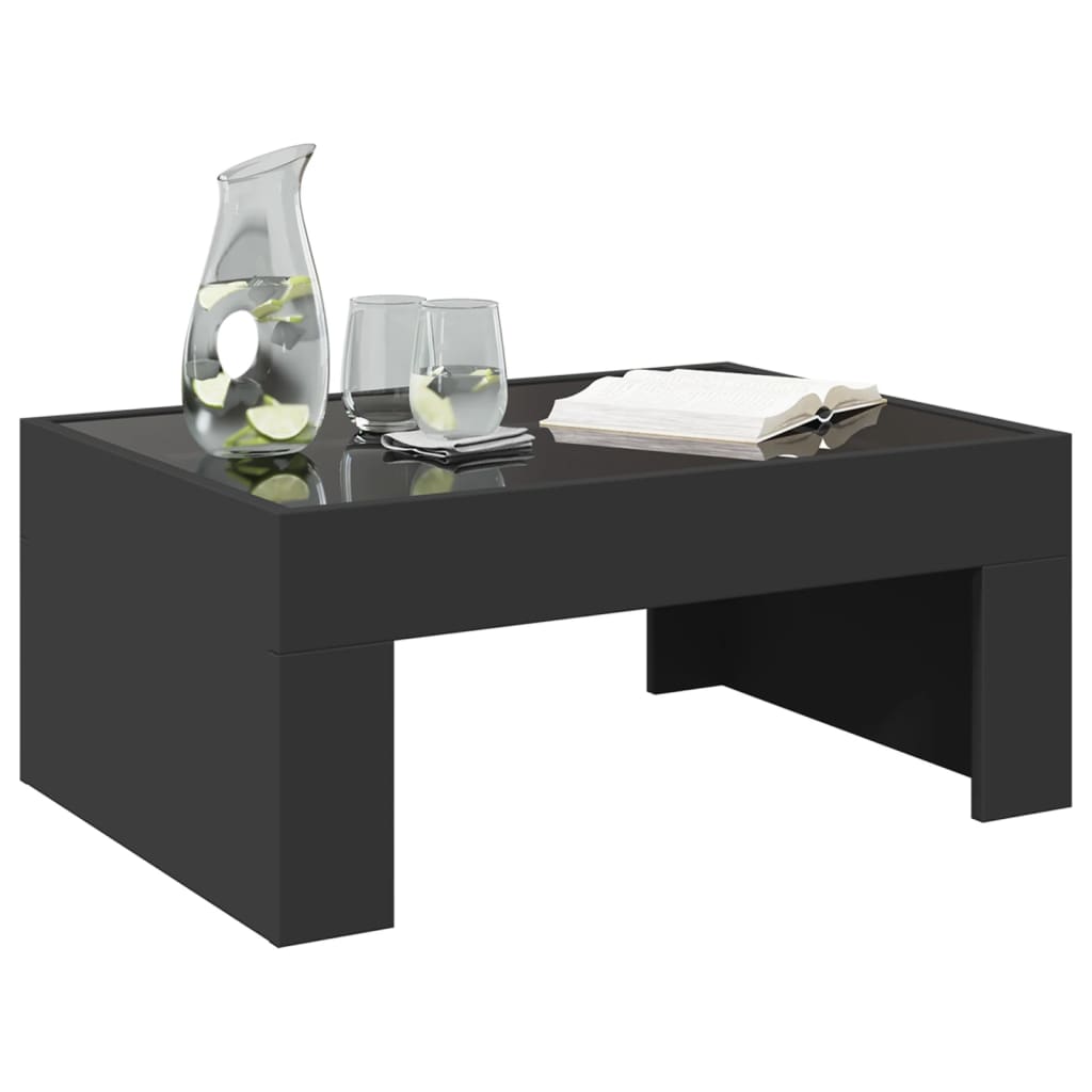 Mesa de centro luzes LED Infinity 70x50x30 cm preto - Image 4
