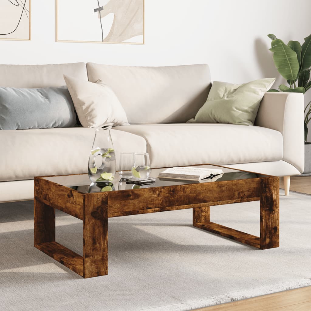 Mesa de centro luzes LED Infinity 90x53x30 cm carvalho fumado - Image 3