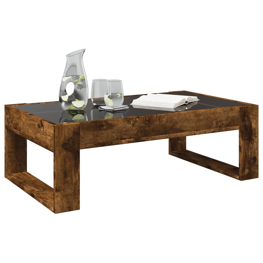 Mesa de centro luzes LED Infinity 90x53x30 cm carvalho fumado - Image 4