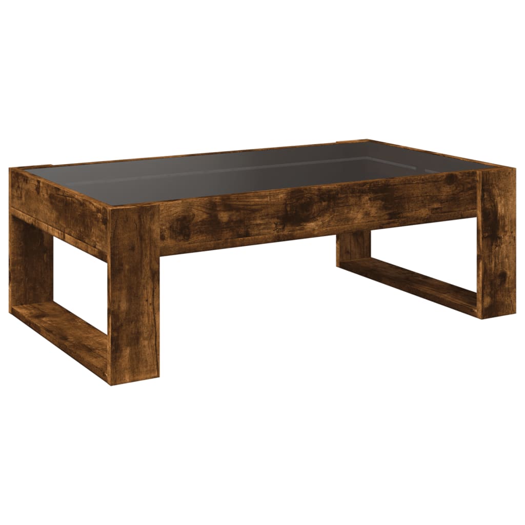 Mesa de centro luzes LED Infinity 90x53x30 cm carvalho fumado - Image 7
