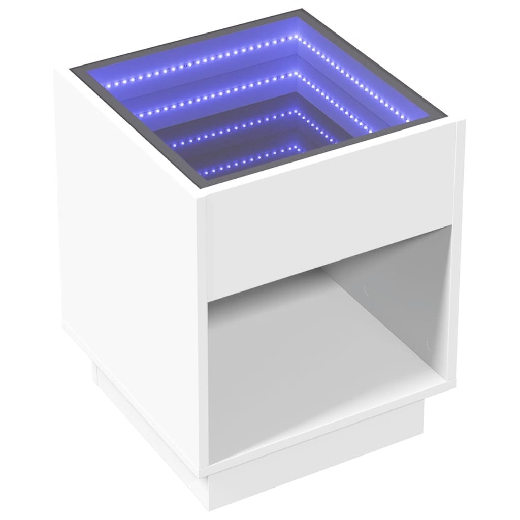 Mesa de centro luzes LED Infinity 40x40x50 cm branco - Image 2