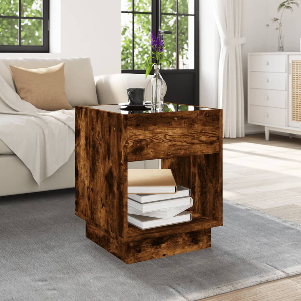 Mesa de centro luzes LED Infinity 40x40x50 cm carvalho fumado - Image 3