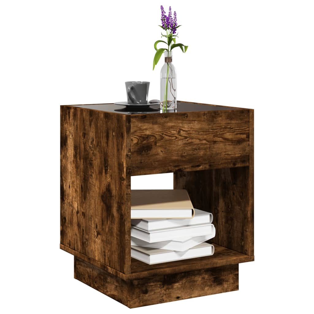 Mesa de centro luzes LED Infinity 40x40x50 cm carvalho fumado - Image 4