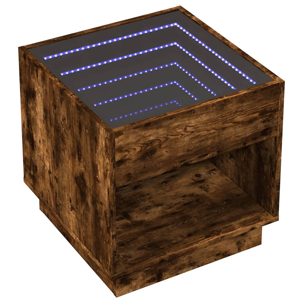 Mesa de centro luzes LED Infinity 50x50x50 cm carvalho fumado - Image 2