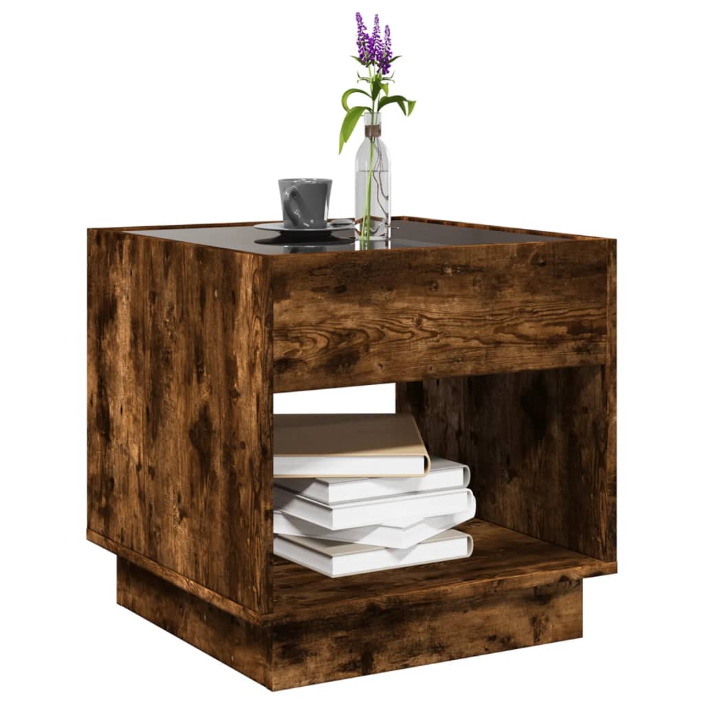 Mesa de centro luzes LED Infinity 50x50x50 cm carvalho fumado - Image 4
