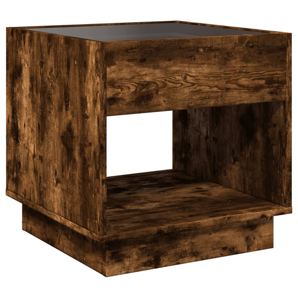 Mesa de centro luzes LED Infinity 50x50x50 cm carvalho fumado - Image 7