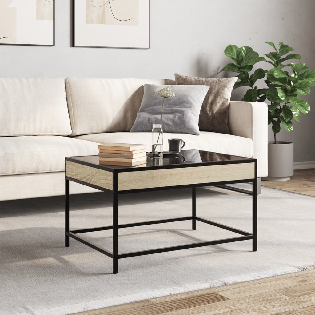 Mesa de centro luzes LED Infinity 70x50x41 cm carvalho sonoma - Image 3