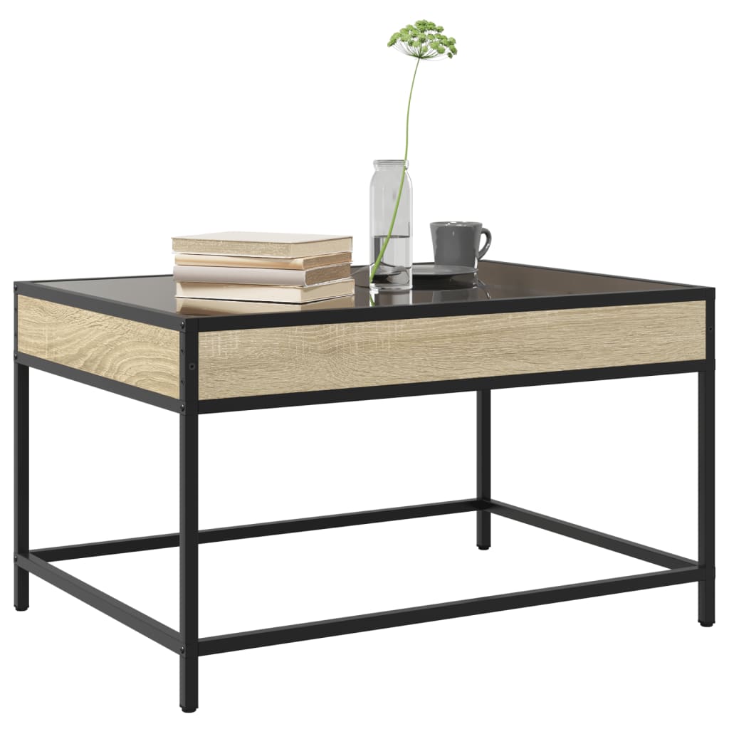 Mesa de centro luzes LED Infinity 70x50x41 cm carvalho sonoma - Image 4